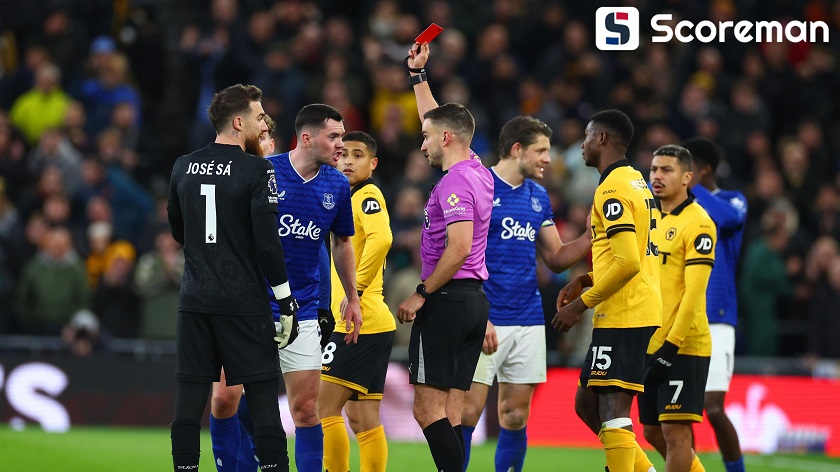 '황희찬 90분' 울버햄튼, 2명 퇴장 당한 에버턴과 1-1 무...3경기 연속 무패